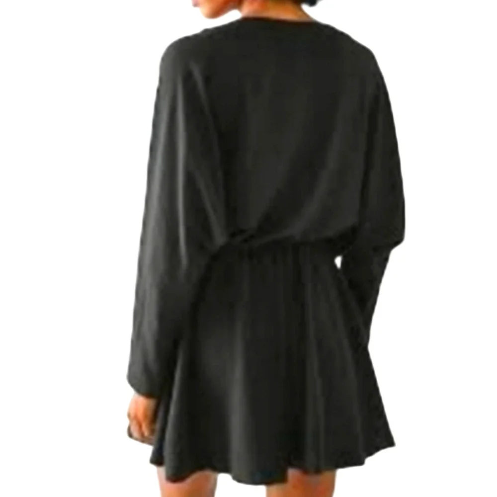 NEW FREE PEOPLE FP BEACH FREE-EST BLACK SANTA MARIA MINI DRESS OB1615415 SIZE M